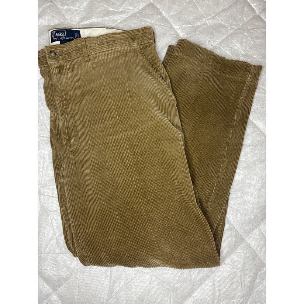 Vintage Polo by Ralph Lauren Corduroy Pants Trouser Men's Size 35x30 Khaki‎